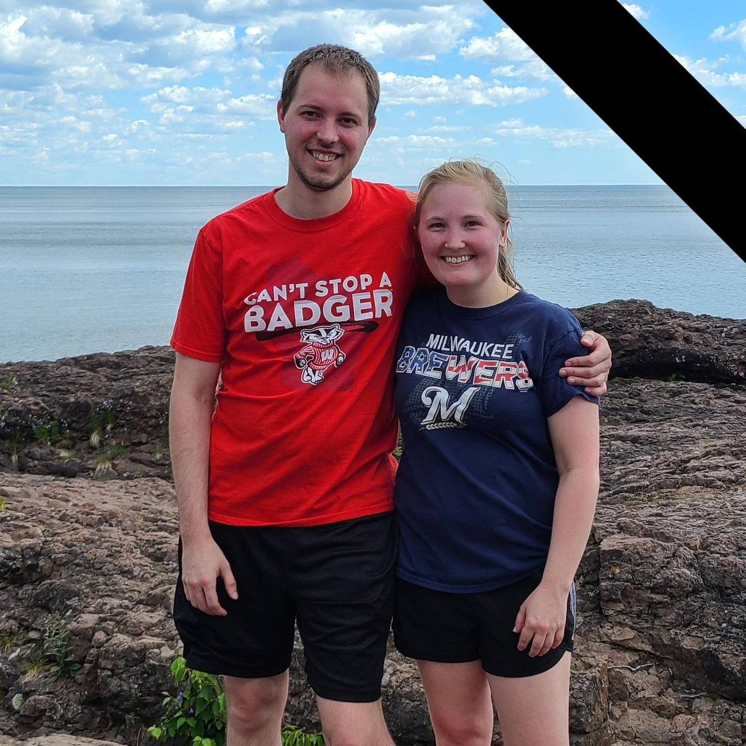 First family vacation together. This was taken at Gooseberry Falls with lake Superior in the background.