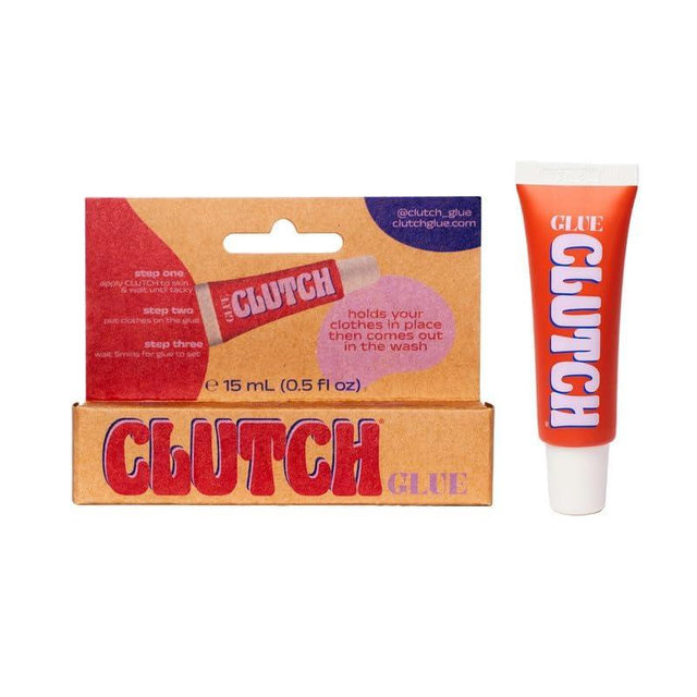 CLUTCH Glue Liquid Fashion Tape – Clear Body Glue & Fashion Glue for Women – Customisable Skin Adhesive for Clothing, Dresses, Straps and Accessories – All-Day Hold for Events & Travel (15ml)