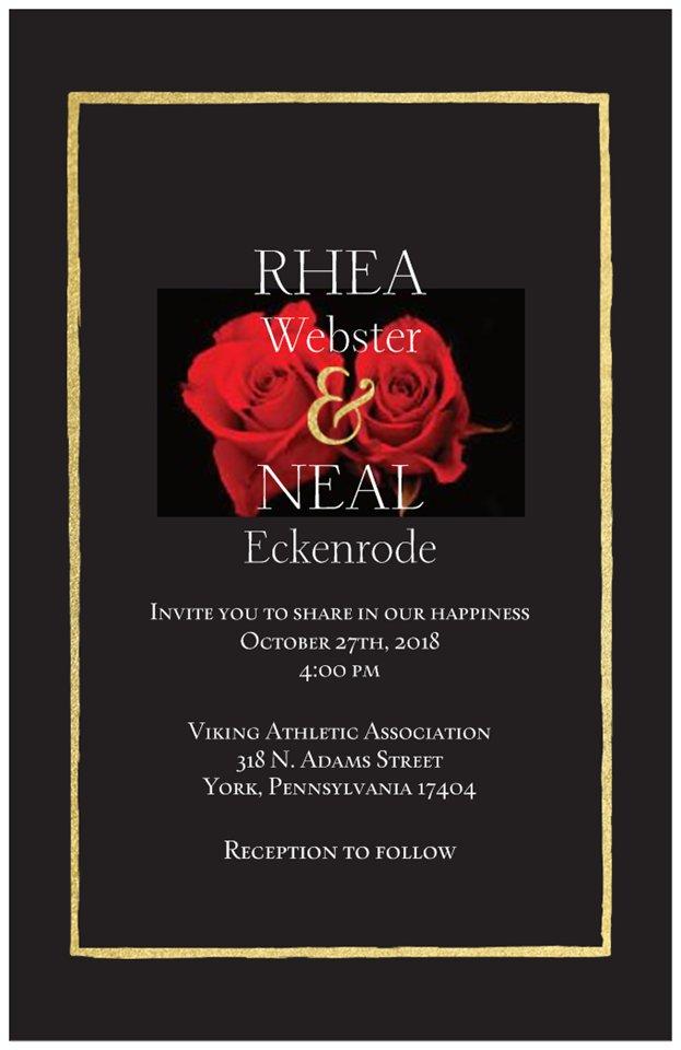 The Wedding Website of Rhea Webster and Neal Eckenrode