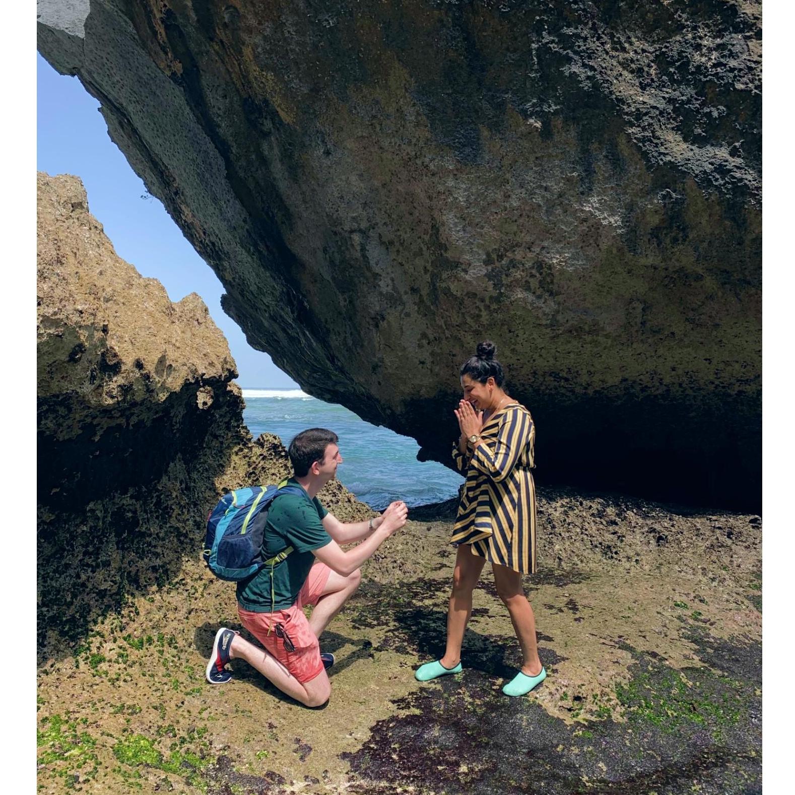 The proposal at Suluban Beach, Bali, September 4, 2019.