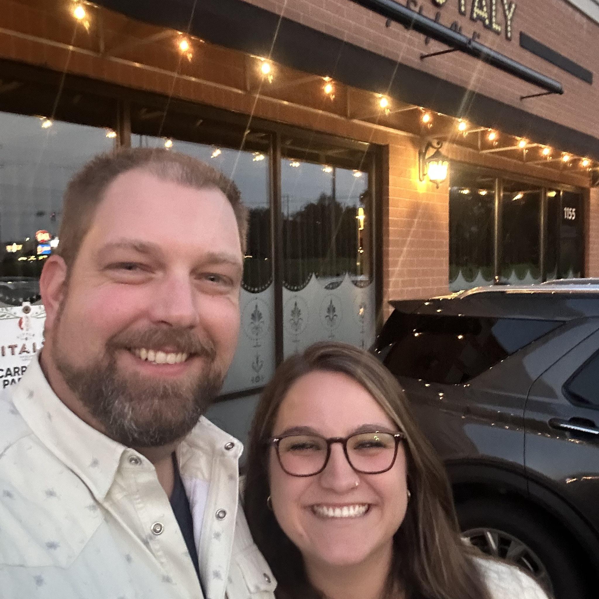 Celebrating Kevin's new job in Michigan!