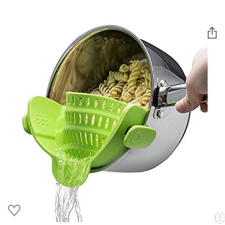 Kitchen Gizmo Snap N Strain Strainer, Clip On Silicone Colander, Fits all Pots and Bowls - Lime Green
