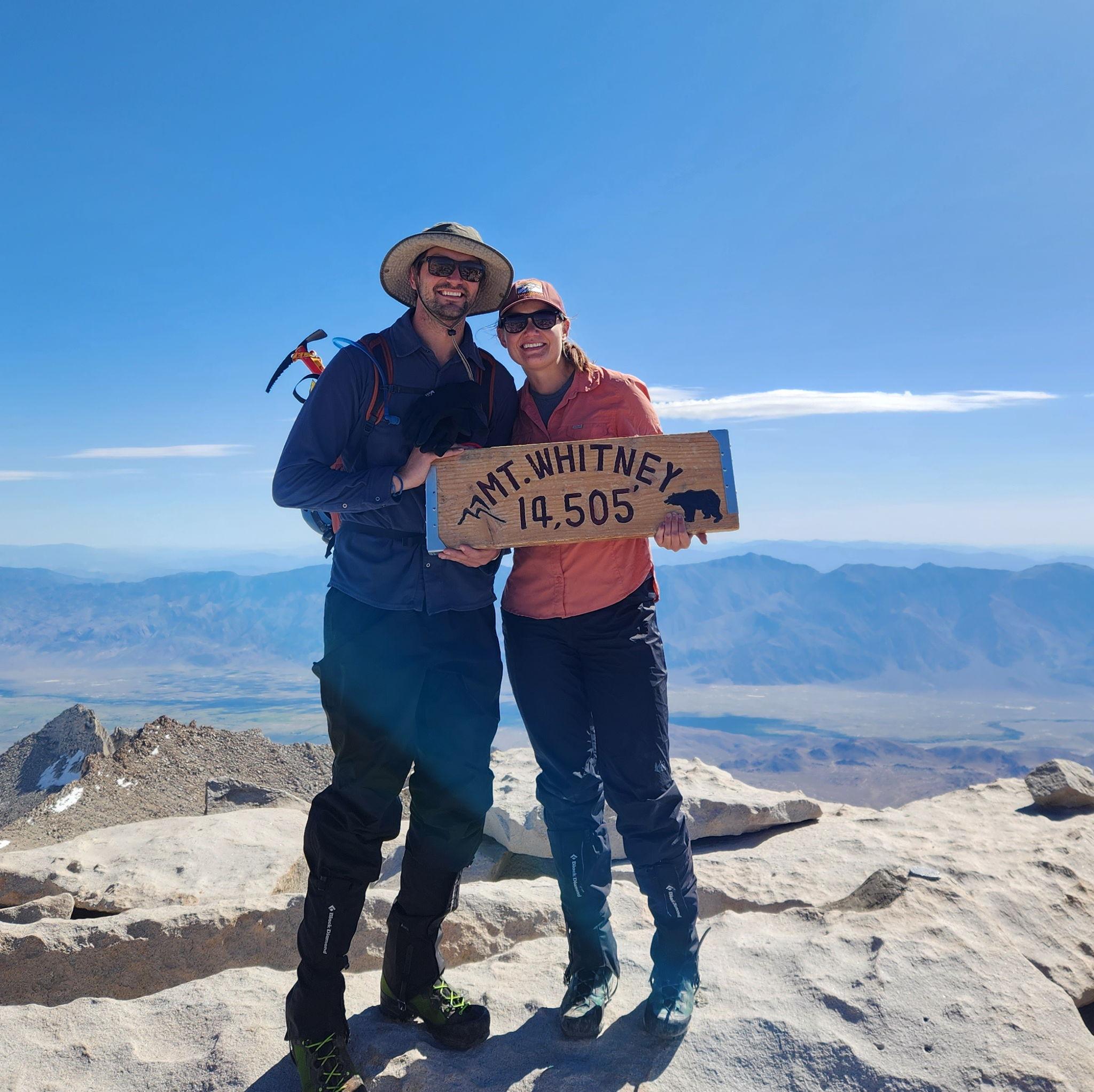 Our first big summit push together, Mount Whitney in California 2023. So much snow pack in July, we ended up needing crampons and ice axes