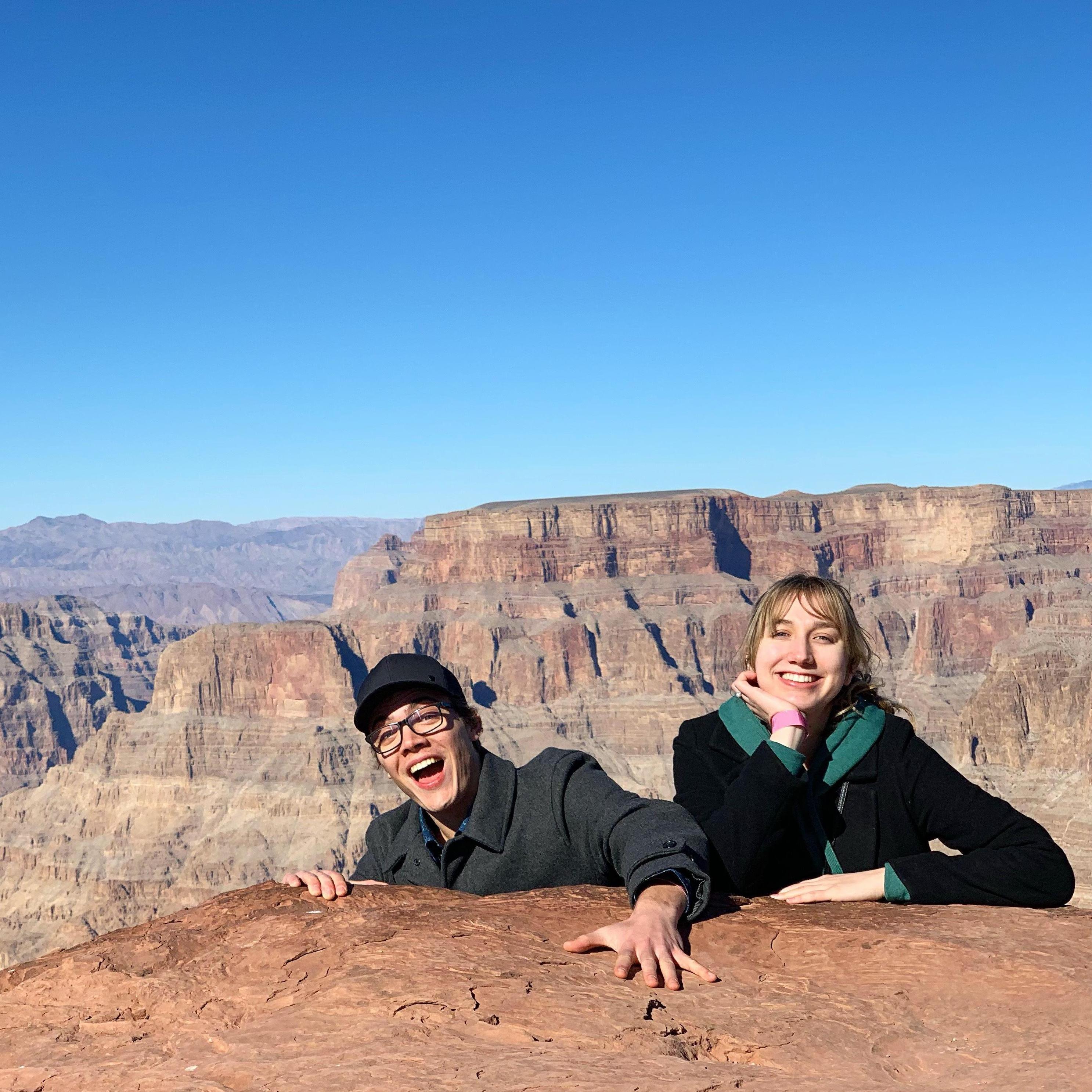 Holding on for our lives on the edge of the Grand Canyon