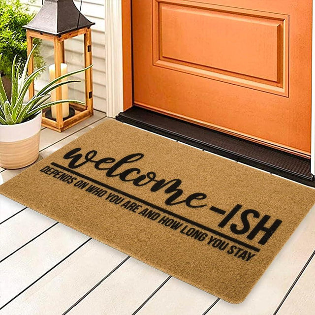 Funny Welcome-Doormat Non-Slip Coir Mats - 17"x30" Welcome-Ish Front Entrance Door Mat Welcome Home Decor Mats
