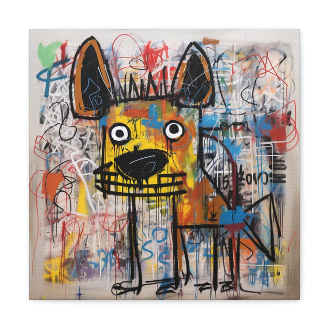 Dog - Basquiat inspired art, Canvas Prints, Canvas Art, Wall Decor, Jean-Michel Basquiat