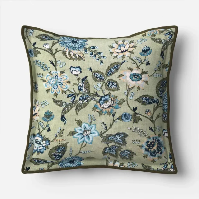 Square Floral Throw Pillow Green - Threshold™