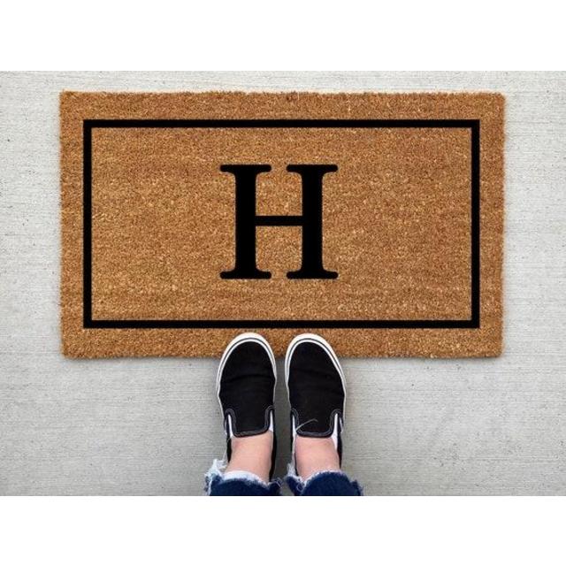 Letter "S" Monogram Doormat, Initial Door Mat, Custom, Welcome Doormat, Fall Doormat, Closing Gift, Personalized Decor