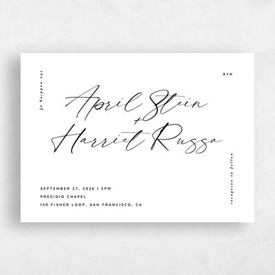 White Wedding Invitation - Gilmore Landscape