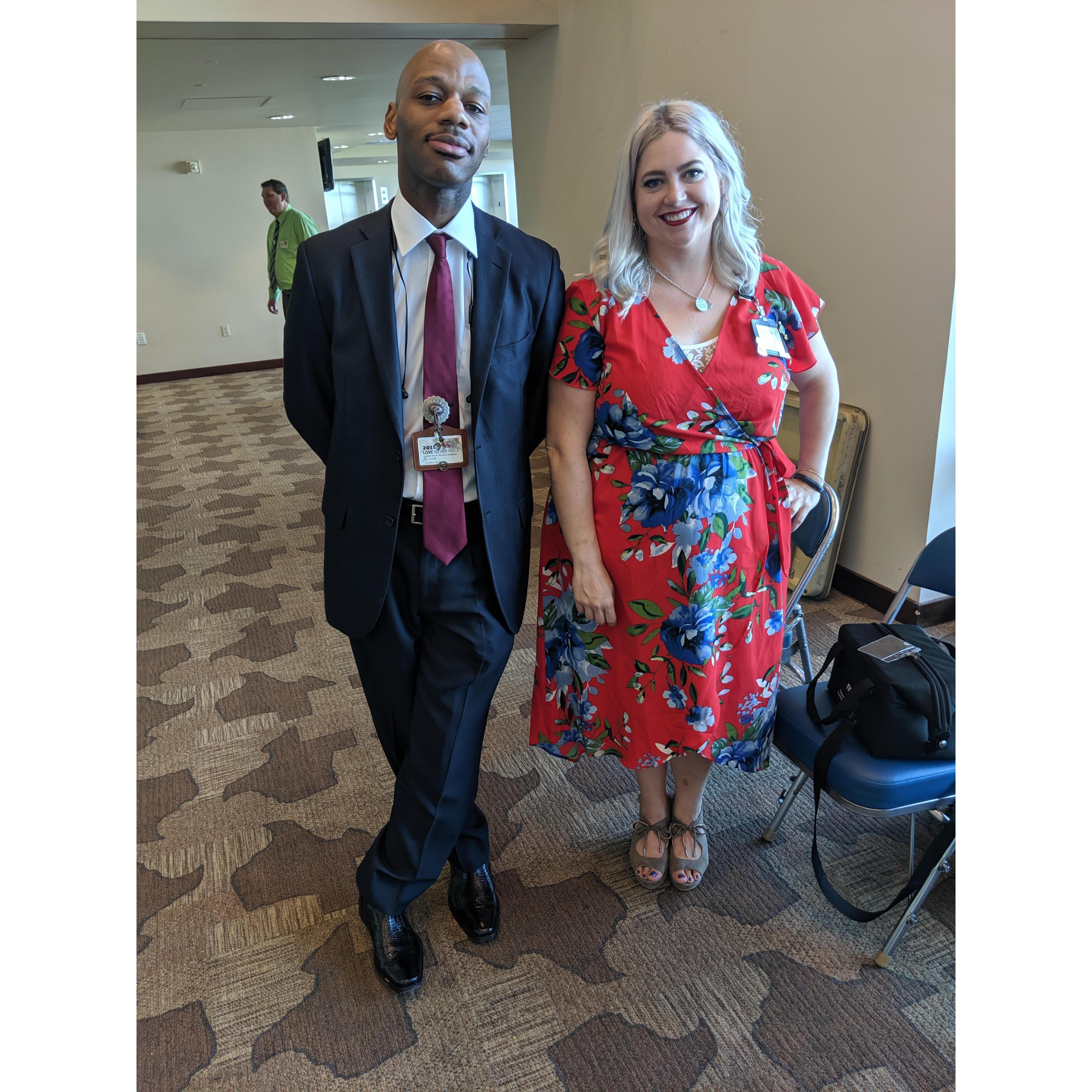 Saturday, 7/13/2019 Love Never Fails International Convention. He found me after my assignment (in a sea of people) and walked me to my car.
"They made me a badge, can you see it?" - Donavan