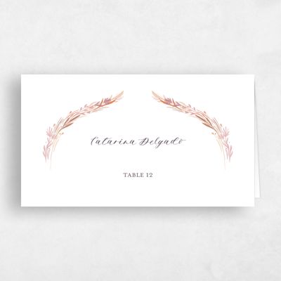 White Modern Wedding Place Card - Kenela