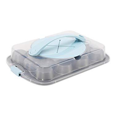 Sweet Creations Cupcake Bake Take Serve Cupcake Pan Carrier with 3-Tier Display