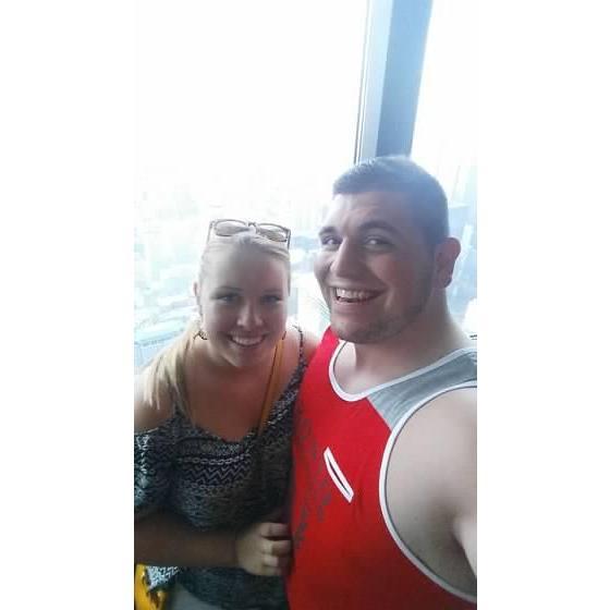 On top of the CN Tower in Toronto after Alexia completed a summer of research at the University of Toronto.