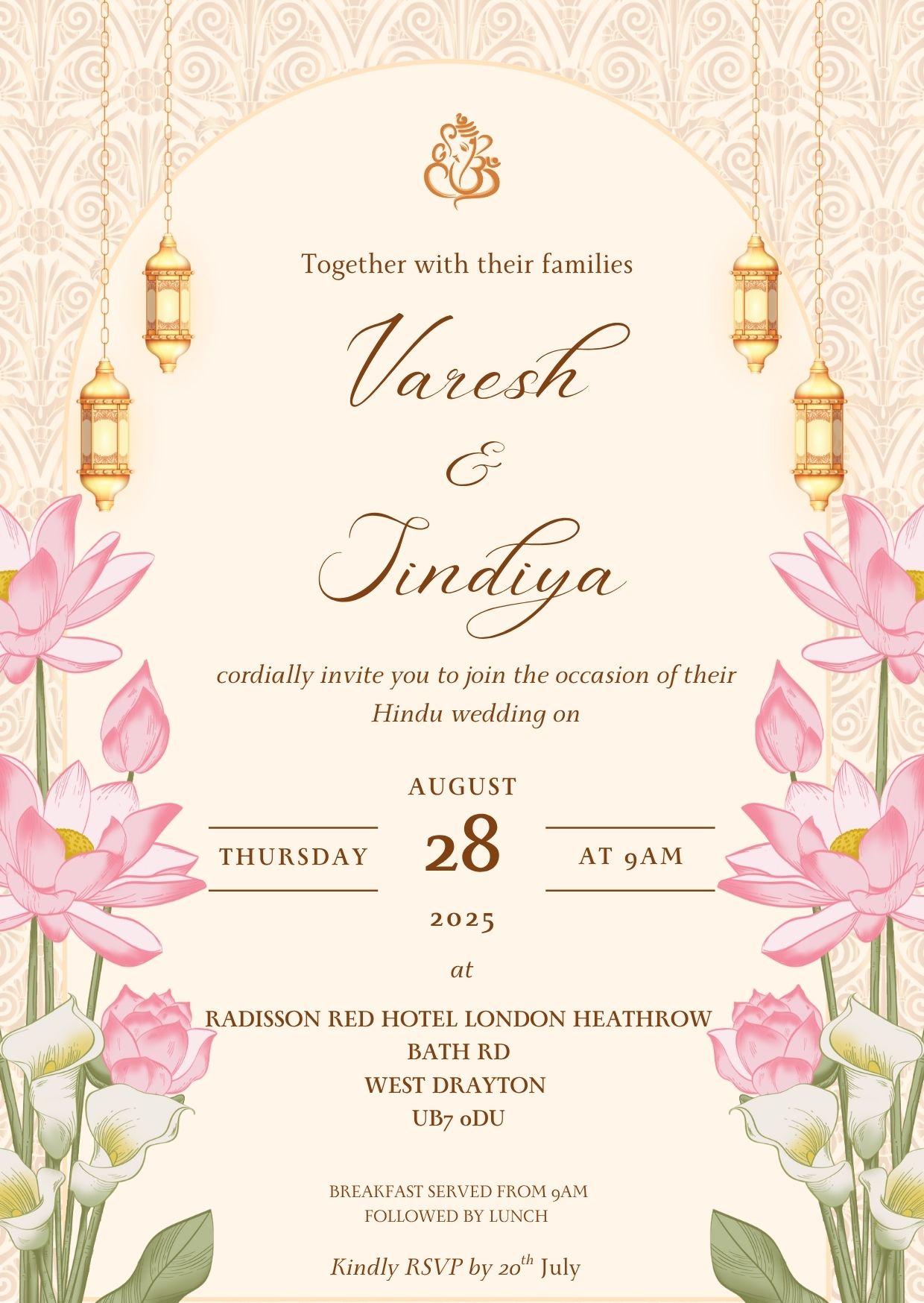 The Wedding Website of Sindiya Sivagnanam and Varesh Anandarajah