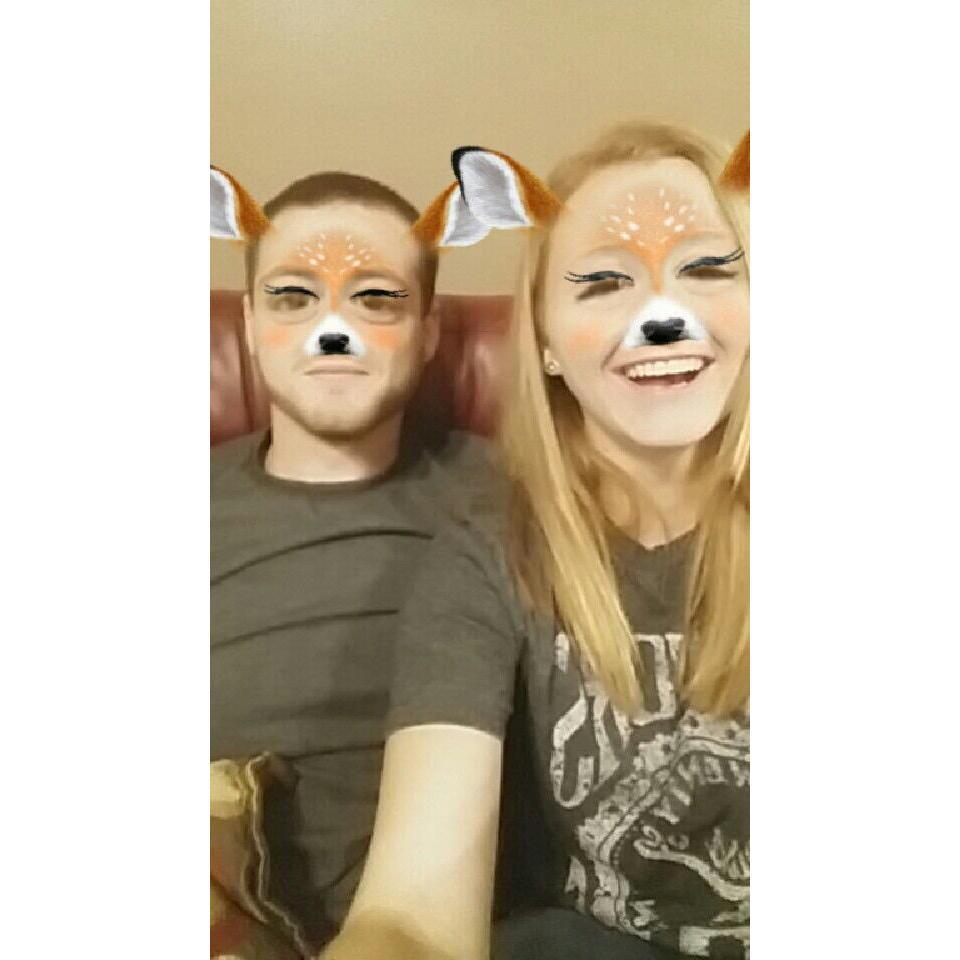 Fun on Snapchat! I believe this was around my birthday the first year we were dating. ❤️