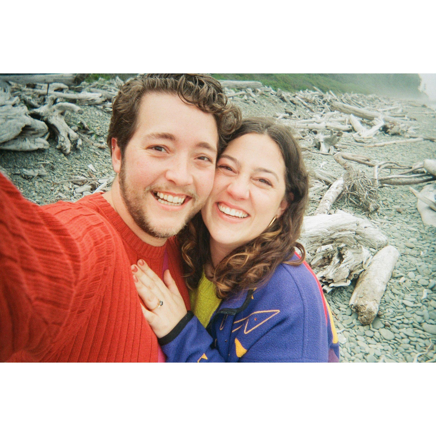 Moments after our engagement at Ruby Beach on the Olympic Peninsula. September 2024