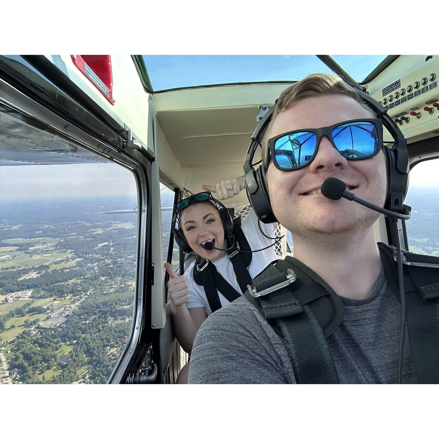 The first time Cole got to take Callie flying in his plane after MONTHS of it getting redone
