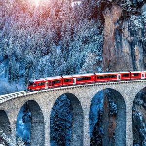 Glacier Express Train Ride Through Switzerland