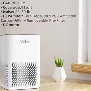 Vissani - HEPA 3-Stage Air Purifier for Small Room