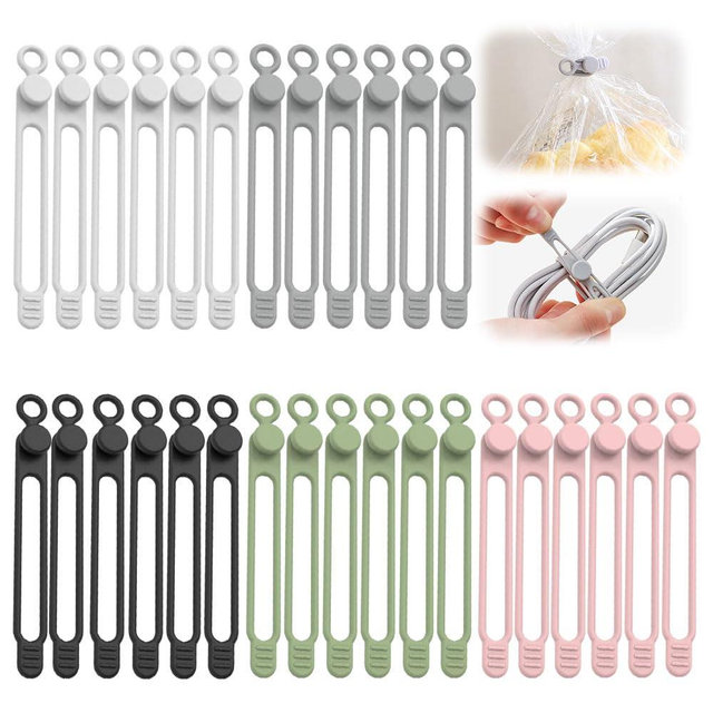 Data Cable Organizer, 2025 New Silicone Cable Tie, Multipurpose Cable Holder for Office and Home, Adjustable Wire Bundling Strap for Electronics, Flexible Cord Organizer for Students and Home (30)