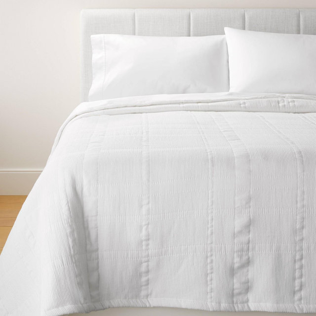 King+ Waffle Matelasse Quilt White - Threshold™ designed with Studio McGee
