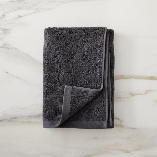 Organic Textured Towel, Bath Towel, Gray Dusk