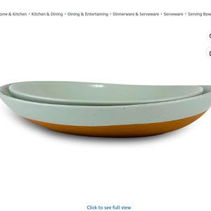Large Serving Bowls- Set of 2 Oval Platters for Entertaining. Modern Kitchen Dishes for Dinner, Fruit, Salad, Turkey, etc. Oven and Dishwasher Safe, 110/80 oz, 16" / 14.6" - Earl Grey
