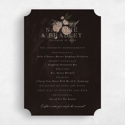 Brown Ticket Wedding Program - Brocard