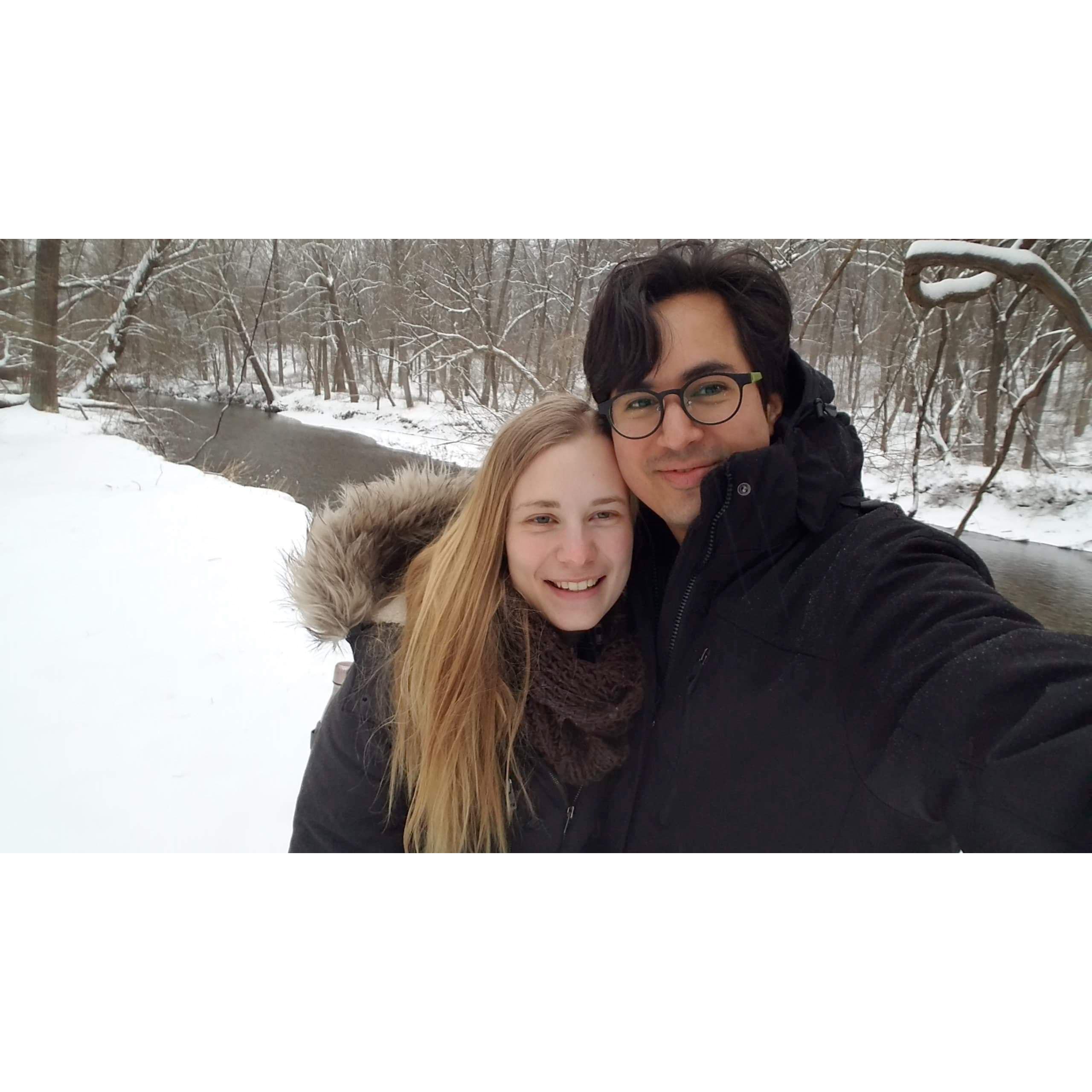 January 2019: Snow in Newark, Delaware, by White Clay Creek! ❄️