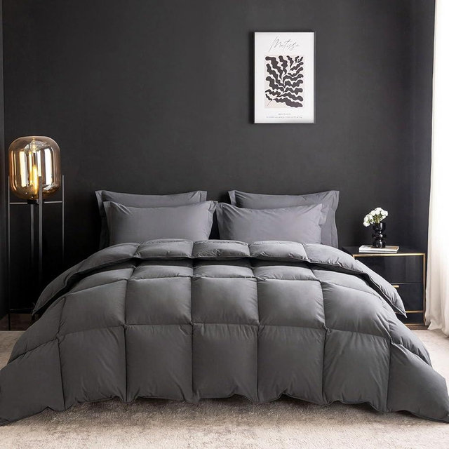 WENERSI Goose Feather Down Comforter King Size,Hotel Style Bedding Comforter,750+ Fill Power,1200TC,100% Organic Cotton Fabric,All Season White Duvet Insert