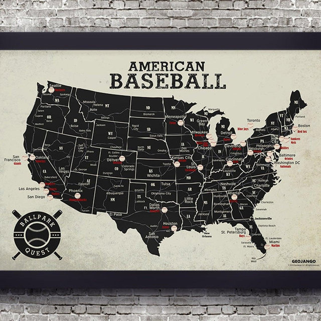 Baseball Stadium Map: Baseball Park Pin...