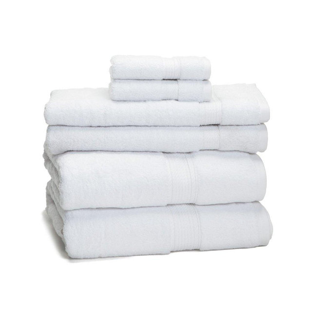 900 GSM 100% Egyptian Cotton 6-Piece Towel Set - Premium Hotel Quality Towel Sets - Heavy Weight & Absorbent - 2 Bath Towels 30" x 55", 2 Hand Towels 20" x 30", 2 Washcloths 13" x 13" White