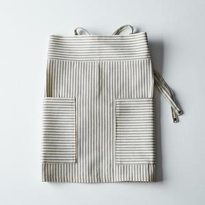 Green Ticking Half Apron