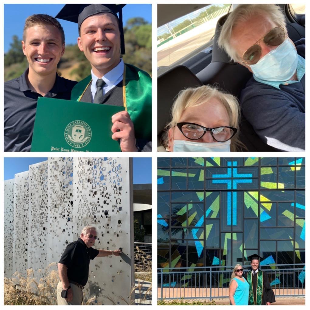 Clayton’s graduation from PLNU celebration in San Diego with Calvin!