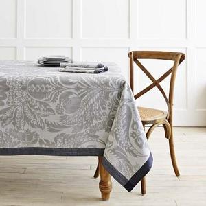 Alba Jacquard Tablecloth, 70" X 126", Charcoal