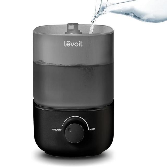 LEVOIT Classic 160 Top-Fill Ultrasonic Cool Mist Humidifier, Super Easy to Fill and Clean, Quiet Operation for Bedroom Home Baby & Plants, Auto Shut-off for Safety, 360° Rotating Nozzle, 2.5L, Black