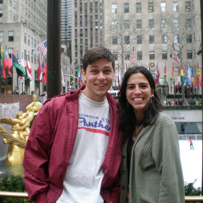 Couple of kids moving to the big city! Rockefeller center, yikes.