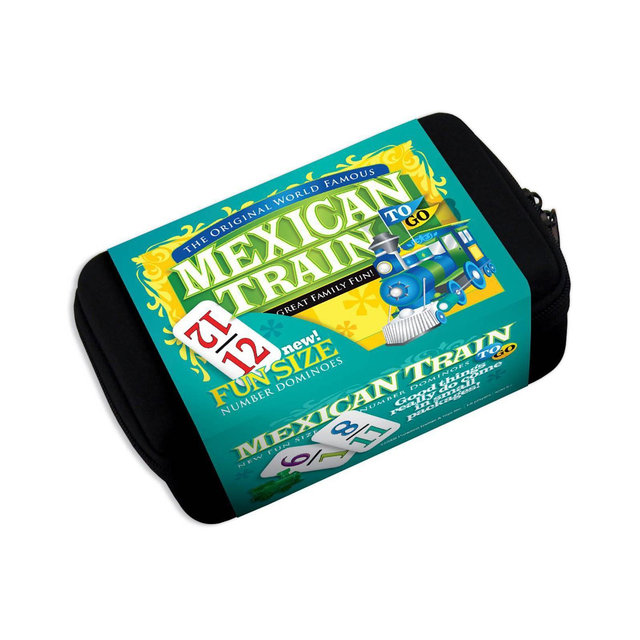 Puremco Mexican Train To Go Board Game: Travel Game for 2-8 Players Including Dominoes & Markers