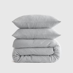 Organic Airy Gauze Duvet Cover Set | Quince in Mist (Queen)