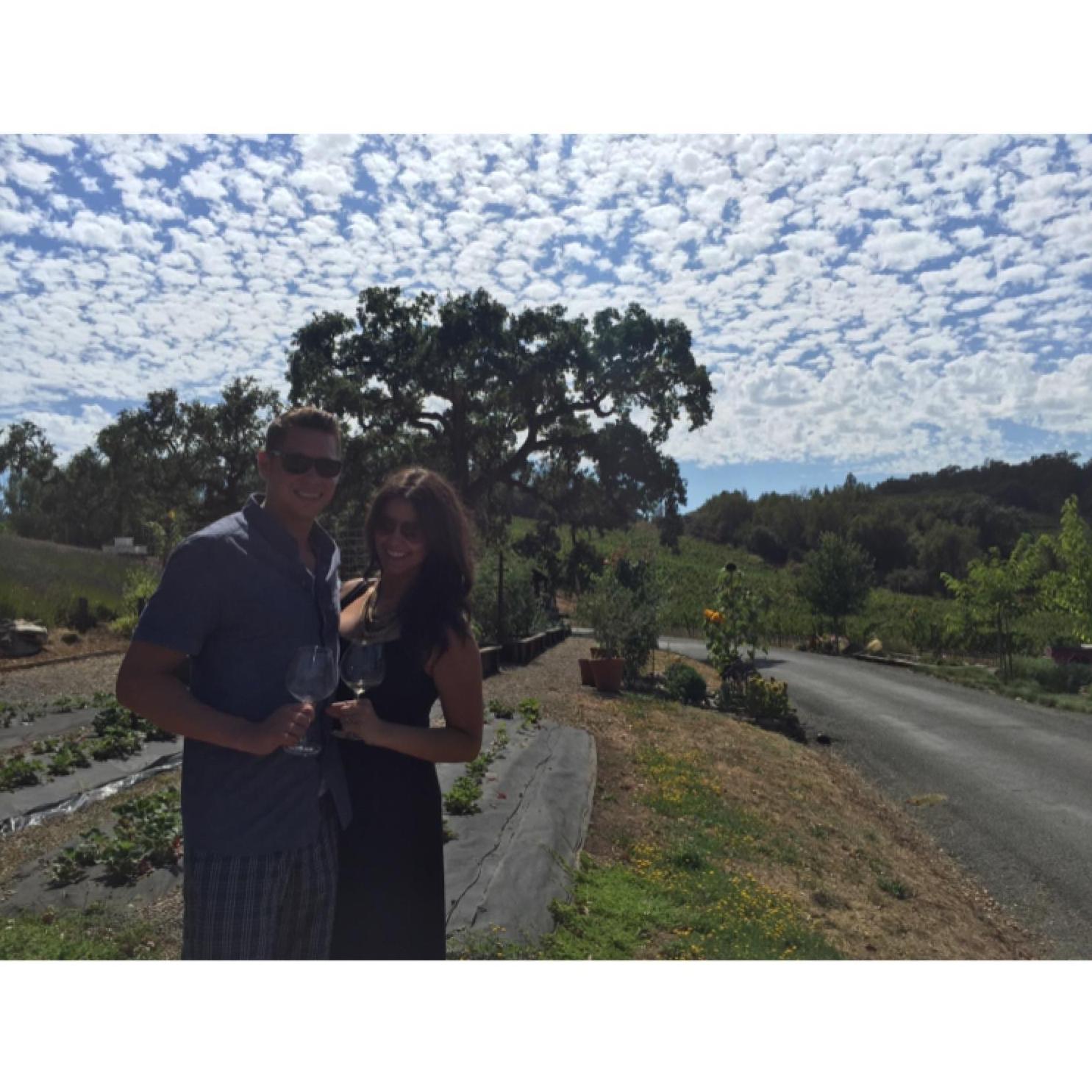 July 31st, 2015
Our first trip to wine country together! This photo was taken just moments after we said "I love you" for the first time.