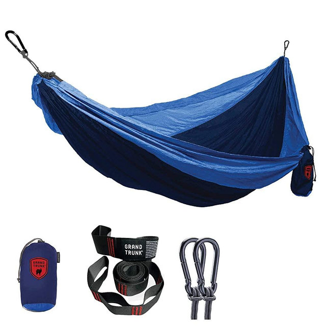 GRAND TRUNK Print Hammock - Double Hammock for Indoor and Outdoor Adventures, Camping, Hiking, and The Beach - Tree Hanging Kit Included, Two-Toned Colors