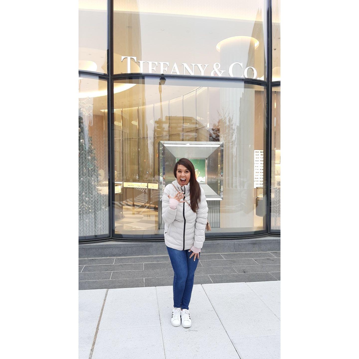 Taking a picture to tease our friends that we got engaged in Washington D.C. (2019)