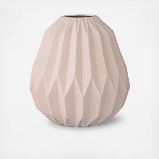 Wide Matte Fluted Vase