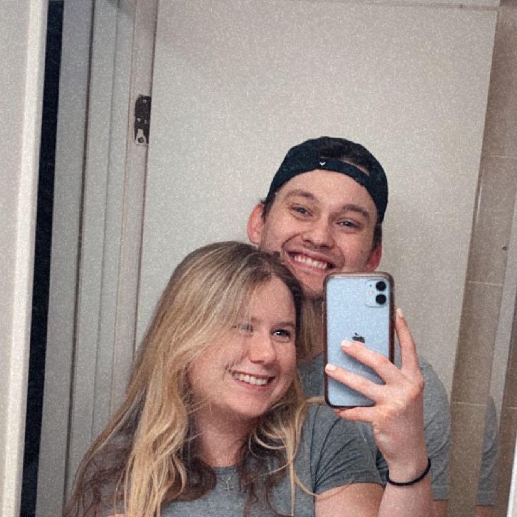 Our first picture of us at our first apartment together!