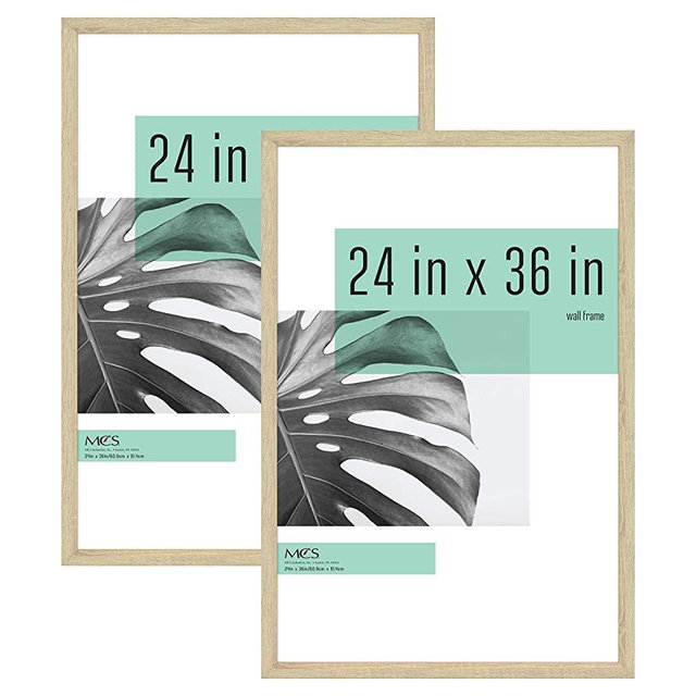 MCS Industries 63824 24x36 Inch 2-Pack, Natural Woodgrain Studio Gallery Frame, 24x36, 2 Count