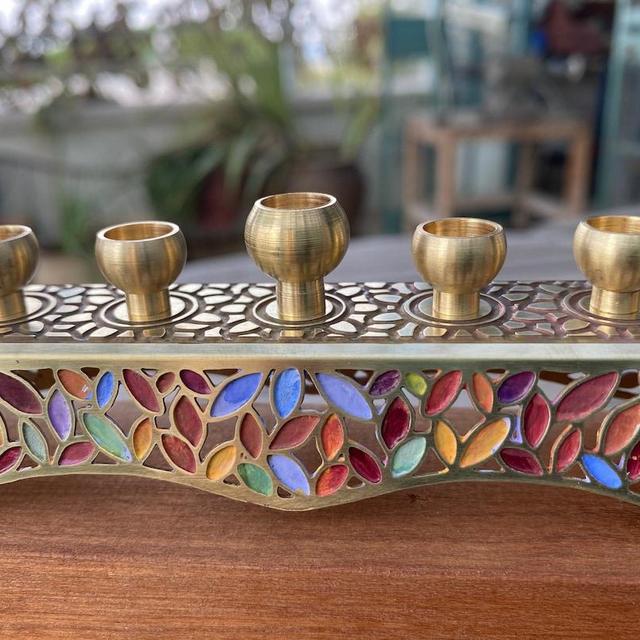 Leaves Menorah | Judaica | Hand Made in Israel | Hanukkah | Hanukkah Menorah | Jewish Holidays | Homedecor | New Home Gift