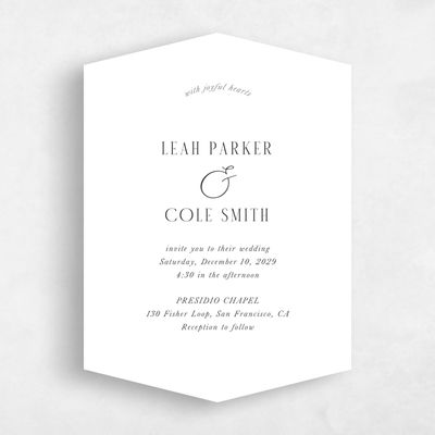 White Diamond Wedding Invitation - Glen Portrait
