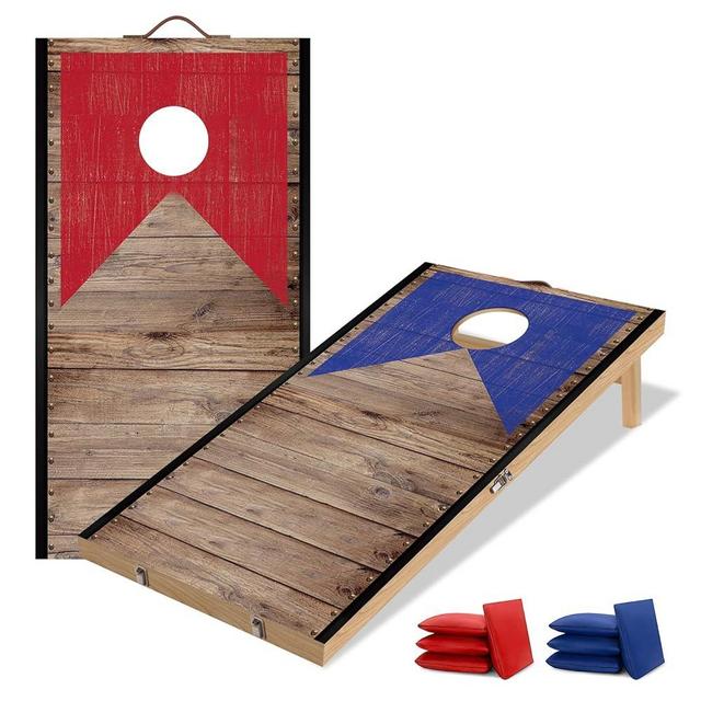 Solid Wood Cornhole Game Set-3'x2' Cornhole Boards with 8 Bean Bags,Portable Bean Bag Toss Games,Corn Hole Games for Adults and Kids
