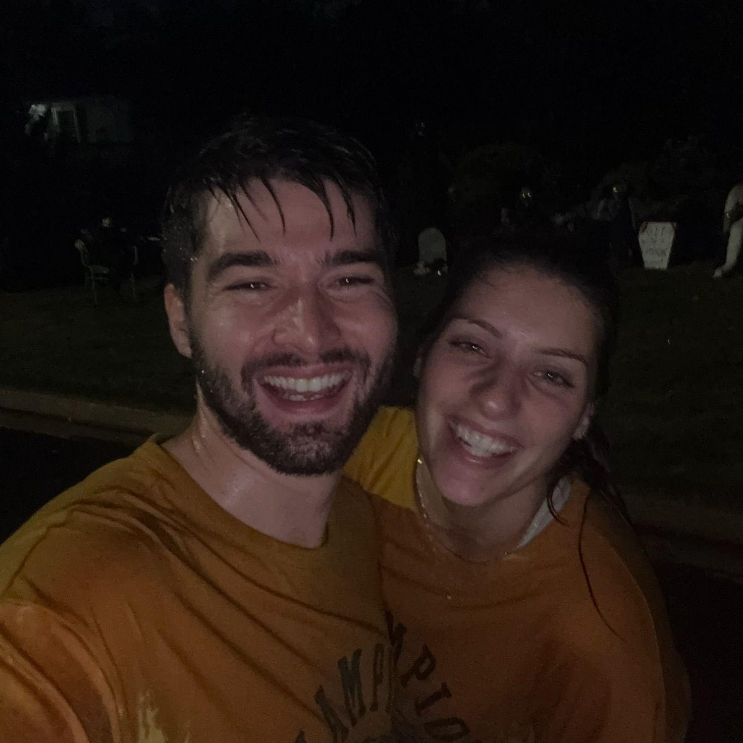 Our first run together, got caught in the rain.