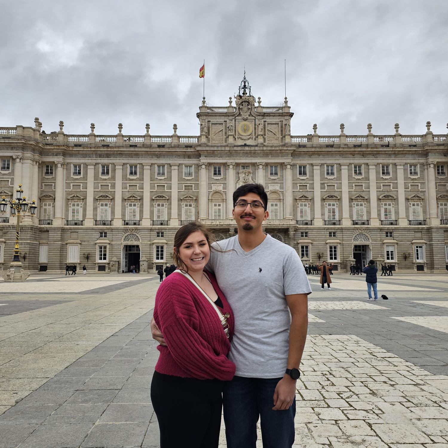 Delana and Salvador at the royal palace in Spain